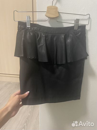 Юбка кожаная Stradivarius