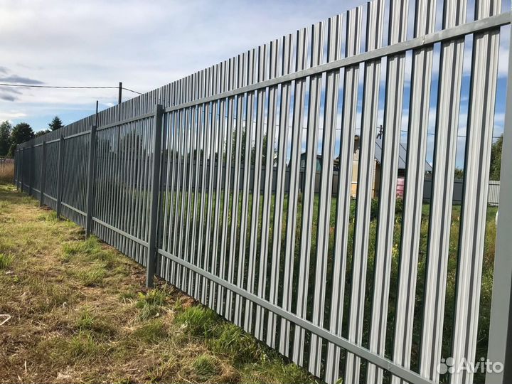 Забор одинарный штакетник 20м