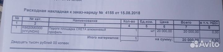Пороги Hyundai Creta 2016+
