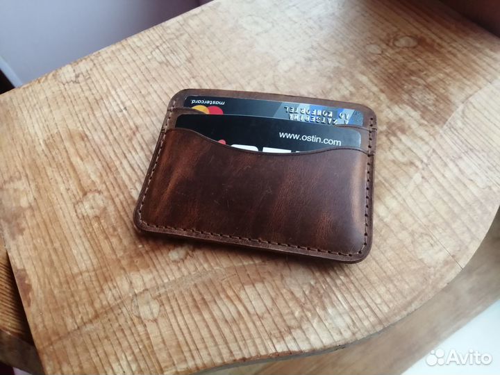Картхолдер из натуральной кожи ручная работа