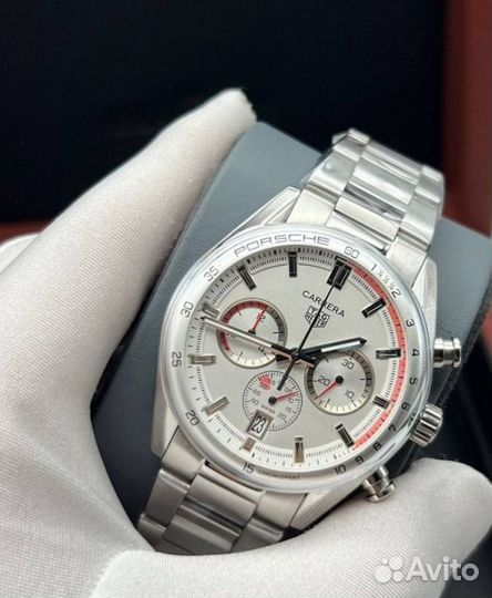 Tag Heuer Carrera white steel часы