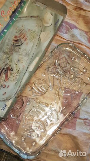 Стеклянное блюдо для рыбы