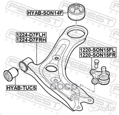 Рычаг передний нижний правый 1224D7FRH Febest