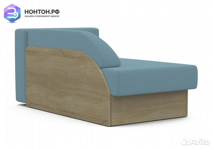 Диван еврокнижка №2 дуб сонома / голубой