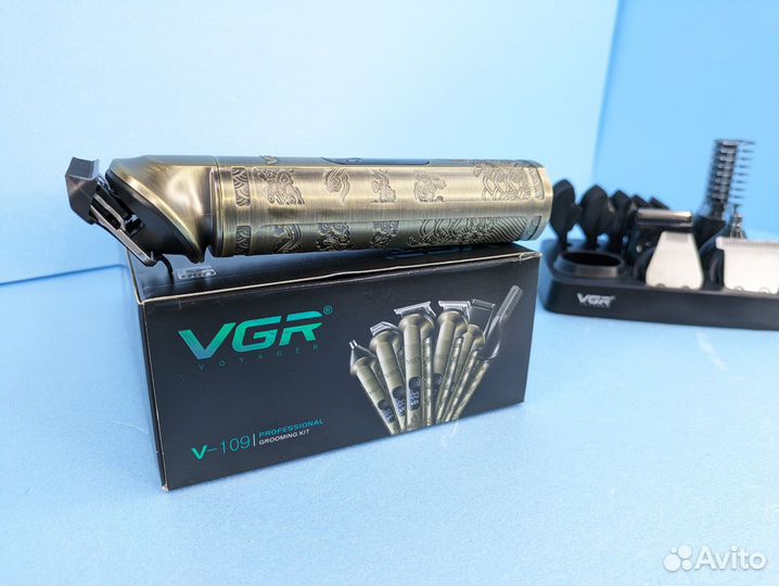 Машинка Vgr для стрижки волос 6в1 с индикатором