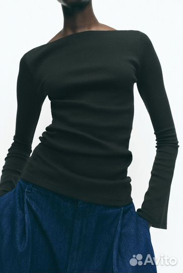 Топ zara с рукавами клеш