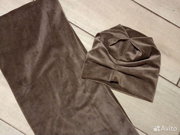 Шапка велюровая и снуд