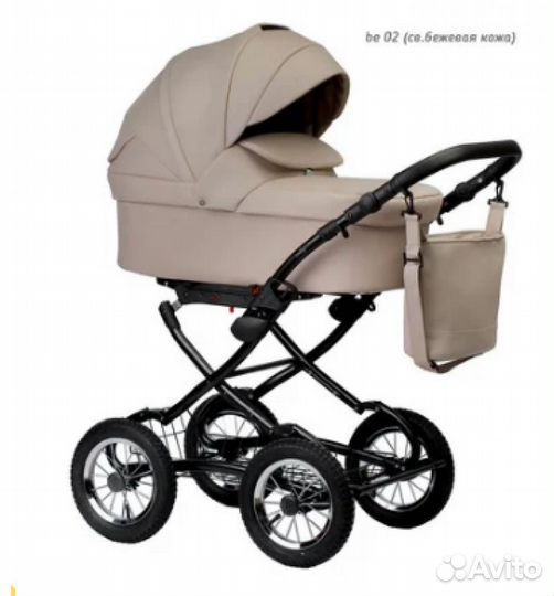 Коляска 2 в 1 barbara ECO Classic, экокожа
