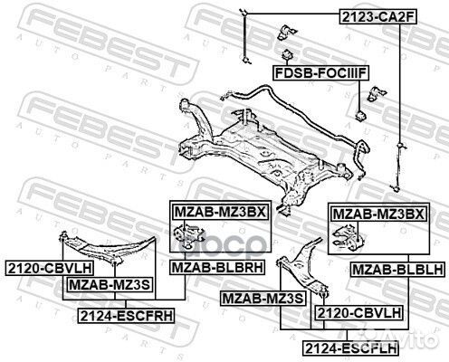 Рычаг передний левый 2124escflh Febest