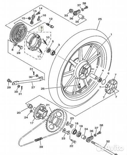 Тормозные колодки Yamaha YBR 125 (Оригинал)