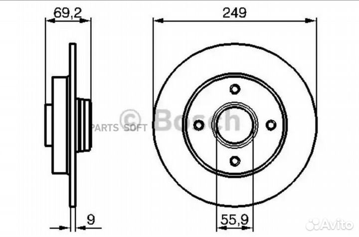 Диск тормозной зад 0986479255 bosch