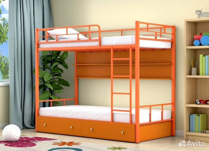 Двухъярусная кровать металлические