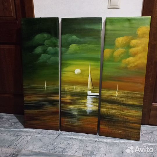 Картина маслом на холсте. Триптих