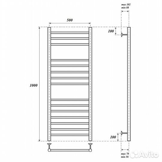 Полотенцесушитель Point pn10150s Хром