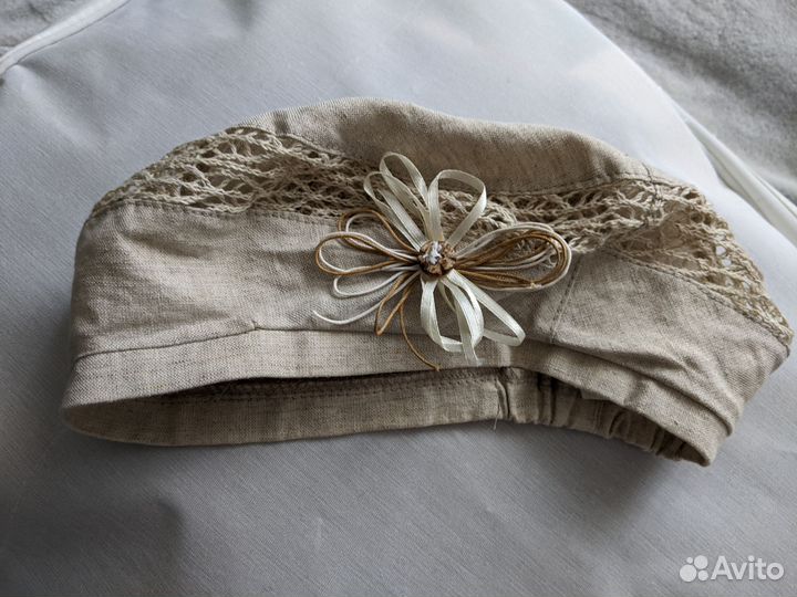 Панама-берет лён