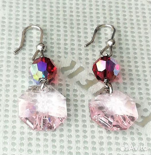 Серьги серебро кристалл Сваровски С504