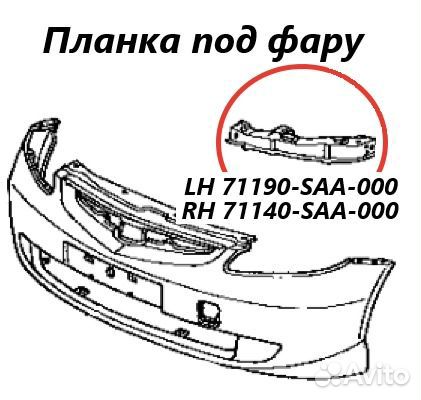 Планка под фару передняя правая Honda Fit GD2 L13A