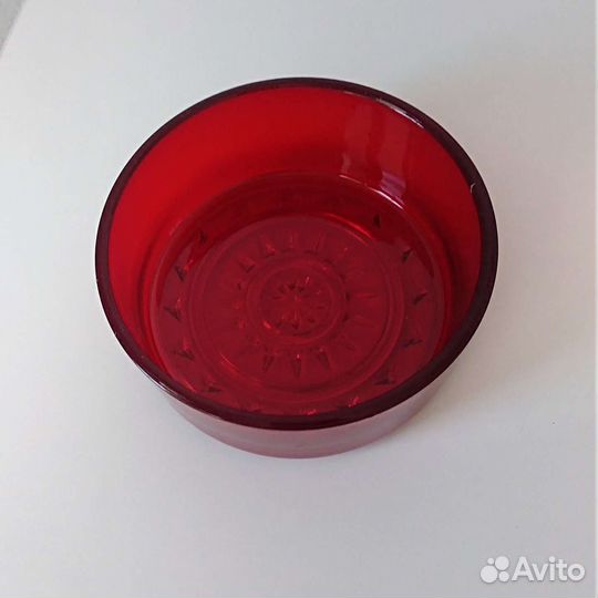 Шкатулка красное стекло винтаж СССР