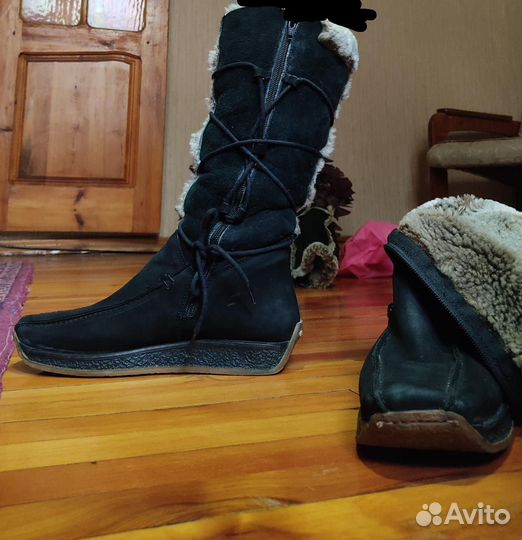 Сапоги женские натуральная замша цигейка