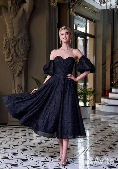 Блестящее вечернее,черное платье р.42-46 Новое