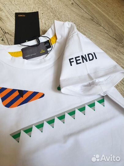 Футболка детская Fendi белая