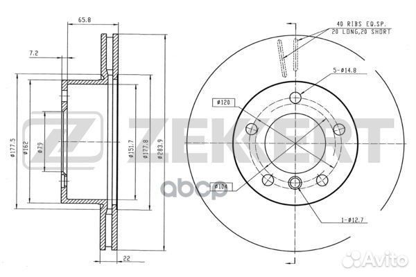Диск торм. перед. BMW 1 (E81 E87) 04- bs-5769