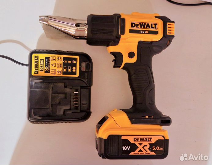 Аккумуляторный строительный фен DeWalt dce530 18v