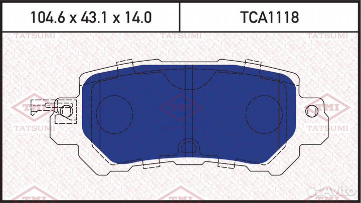 Колодки тормозные tatsumi TCA1118 mazda CX-5 11