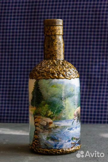 Подарок ручной работы сувенирная бутылка охотнику
