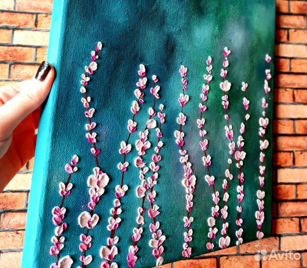 Красивая картина маслом на холсте цветы