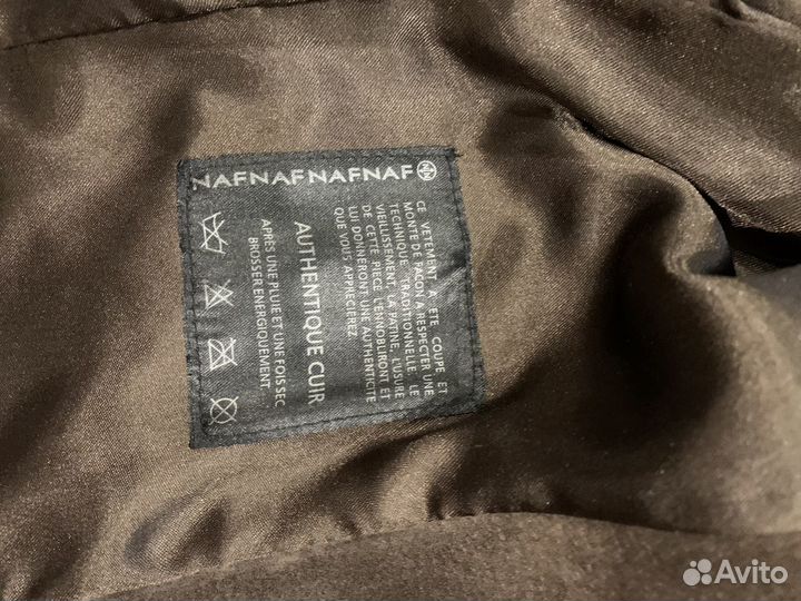 Пальто nafnaf из натуральной кожи