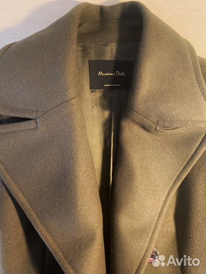 Двубортное пальто Massimo dutti цвета хаки (34)