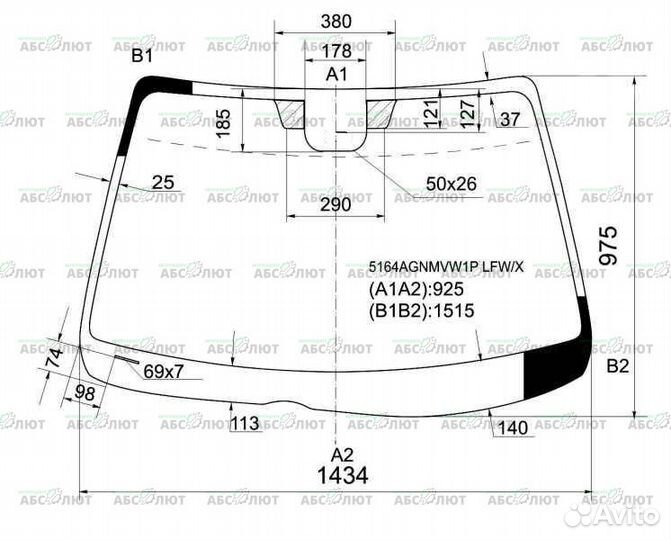 Стекло лобовое mazda 6 2002-08 FYG-прикл пятак коз