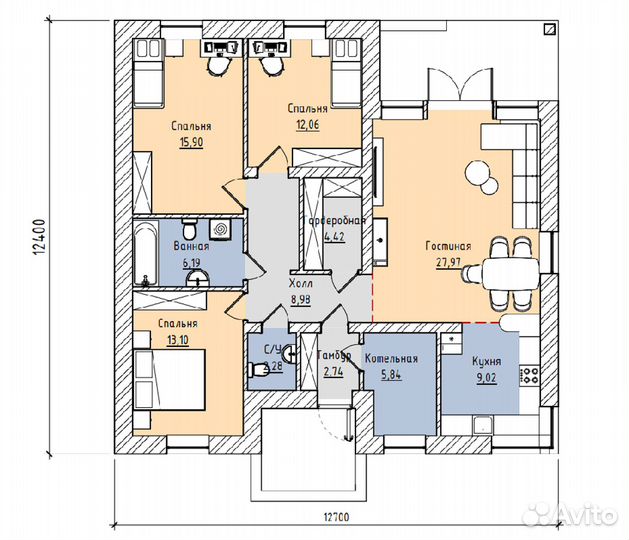 Строительство дома 108м2 под ключ, ипотека, смета