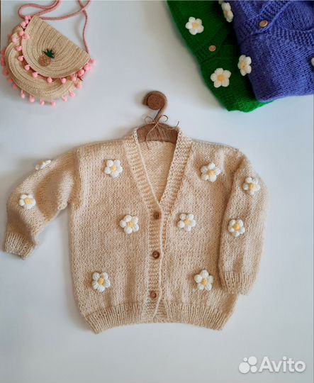 Новая кофта на девочку с ромашками