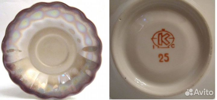 Кофейные чашки и блюдца на 6 персон, фарфор