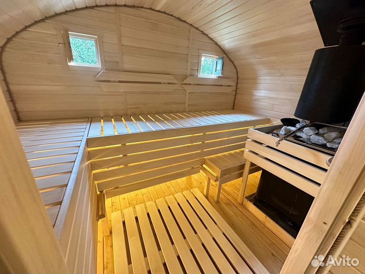 Баня бочка на дровах