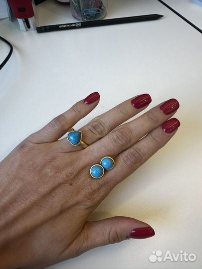 Серьги бирюза пусеты