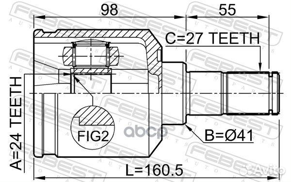 ШРУС 2211-NS20LH 2211-NS20LH Febest