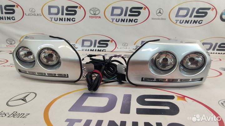 Туманки Toyota FJ Cruiser 2линзы серебро