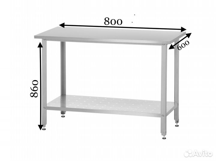 Стол из нержавейки 800х600х860