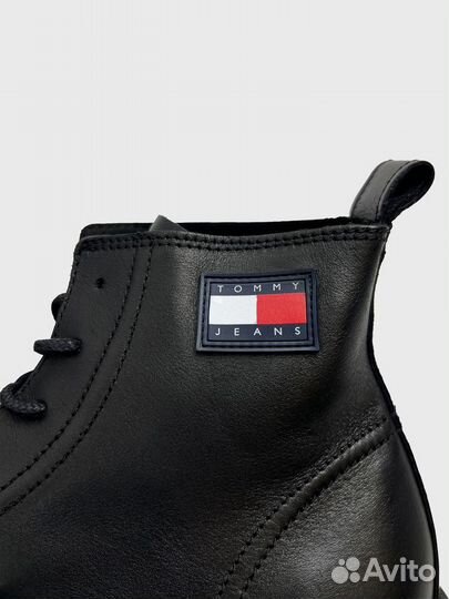 Ботинки Tommy Jeans Flag Leather Ankle Black