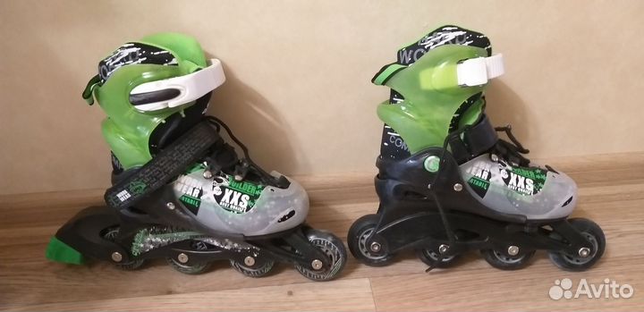Детские ролики и защита, размер 30-33