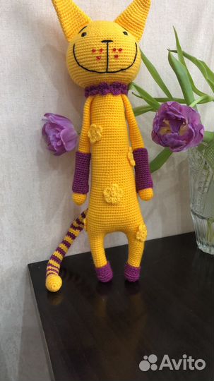 Интерьерная мягкая игрушка цветочный котик Лапус