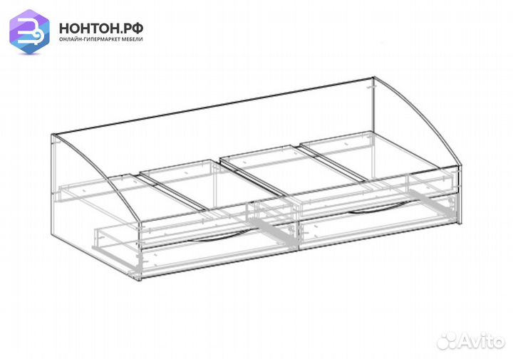 Кровать Фея-3 ясень шимо темный / ясень шимо светл
