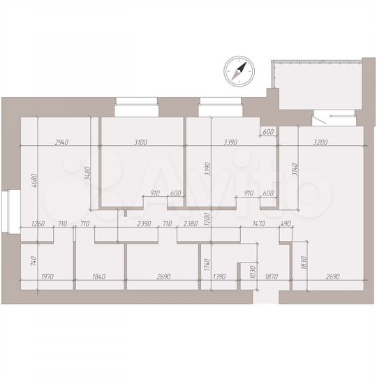 3-к. квартира, 82,4 м², 1/9 эт.