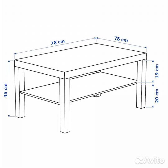 Стол IKEA lack 201.983.97, черно-коричневый, новый