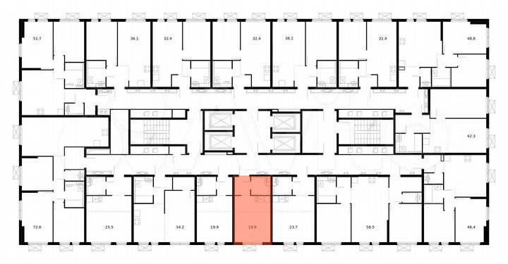 Квартира-студия, 19,9 м², 23/33 эт.
