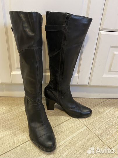 Сапоги кожаные чёрные