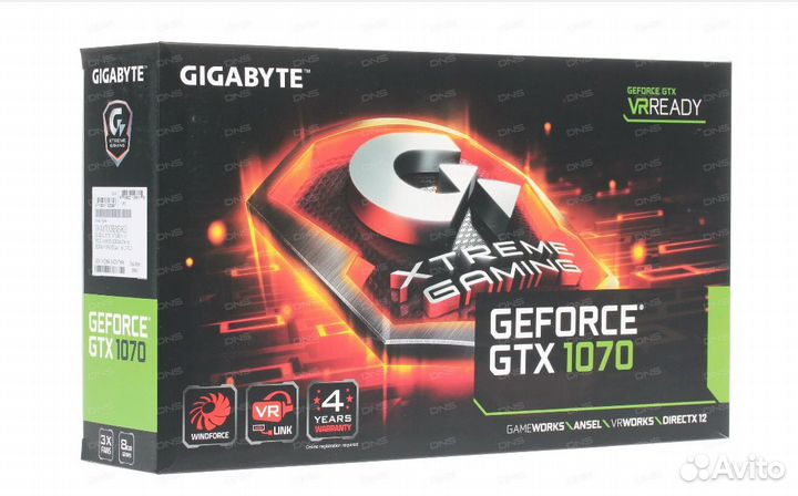 Видеокарта PCI-E Gigabyte GeForce GTX 1070 xtreme